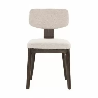 Sunpan Ricket Dining Chair Dark Brown - Dove Cream - Front Angle