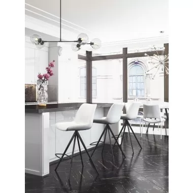 Zuo Modern Aki Counter Stool in White and Black - Lifestyle