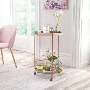 Zuo Modern Hex Bar Cart Copper - Lifestyle