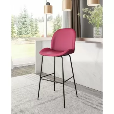 Zuo Modern Miles Barstool in Red - Lifestyle