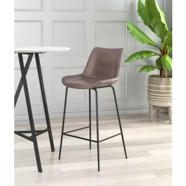 Zuo Modern Byron Barstool in Brown - Lifestyle