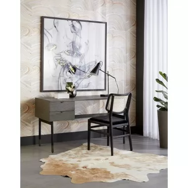 Sunpan Annex Dining Chair - Abbington Velvet Black / Natural - Lifestyle