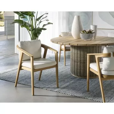 Sunpan Coraline Dining Armchair in Palazzo Cream - Lifestyle