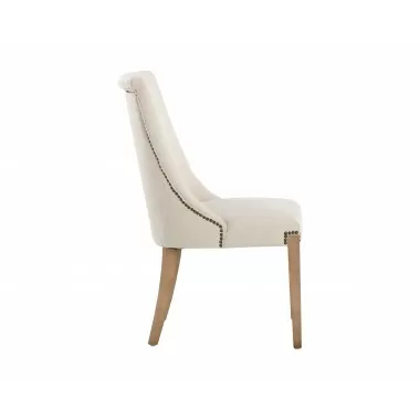 Sunpan Marjory Dining Chair - Effie Linen - Set of Two - Side Angle