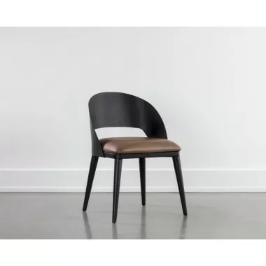 Sunpan Dezirae Dining Chair Black - Cognac Leather