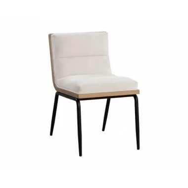 Sunpan Abilene Dining Chair- Polo Club Muslin - Front Side Angle