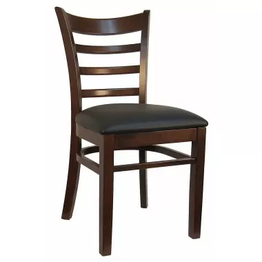 LADDER BACK Wood Chair 8641 - Black Vinyl