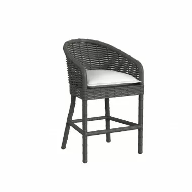 Sunset West Cabo Barstool in Soothe Pearl w/ Flange Welt