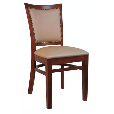 H&D Seating Fully Upholstered Window Back Wood Chair- Set of 2