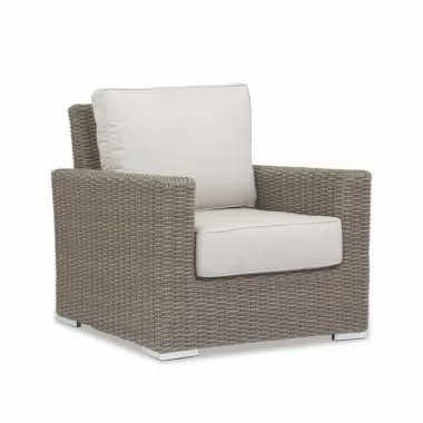 Sunset West Coronado Club Chair in Canvas Skyline with Self Welt - Angled