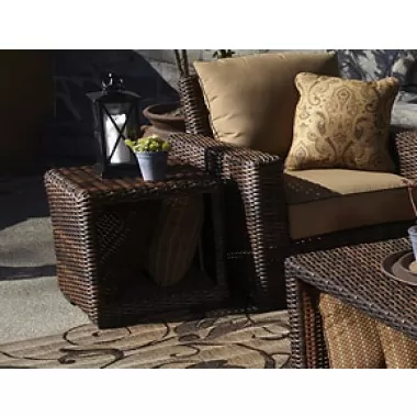 Sunset West Montecito Wicker End Table - Lifestyle