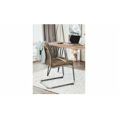 Ansel Dining Chair Grazed Brown Leather - Set Of Two-1