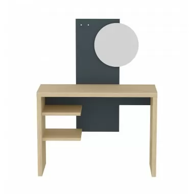 Temahome Hugo Vanity in Melamine Light Oak & Anthracite - Front 