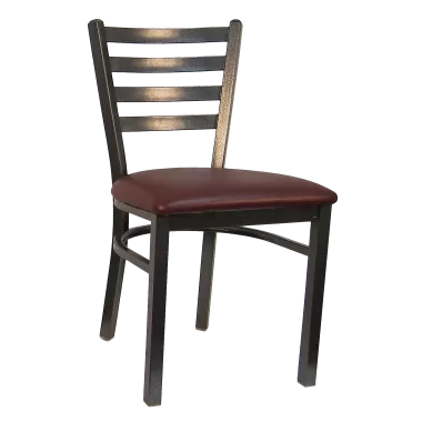 H&D Seating Ladder Back Silver Vein Finished Metal Chair - Set of 2