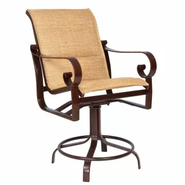 Woodard Belden Padded Sling Swivel Counter Stool