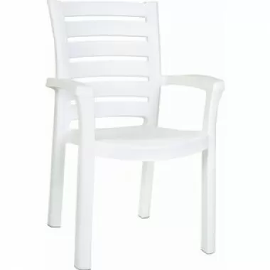 Compamia Marina Resin Dining Arm Chair White/Teak Brown - Set of 2