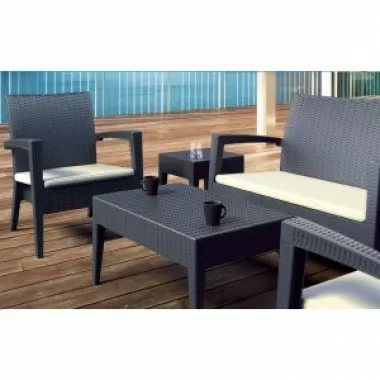 Miami Rectangle Resin Coffee Table Brown