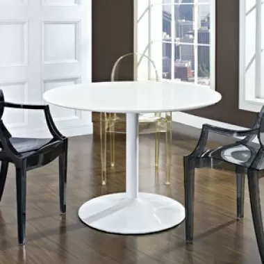 Modway Revolve Dining Table in White