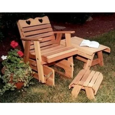 Creekvine Designs Cedar Country Hearts Rocking Glider Chair