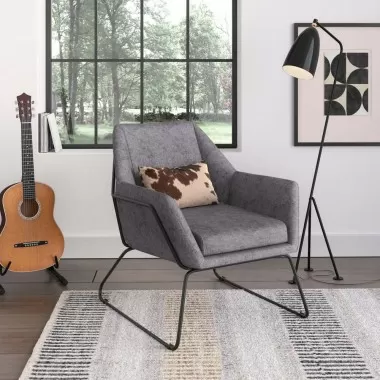 Aeon Caine Fabric Lounge Chair Grey