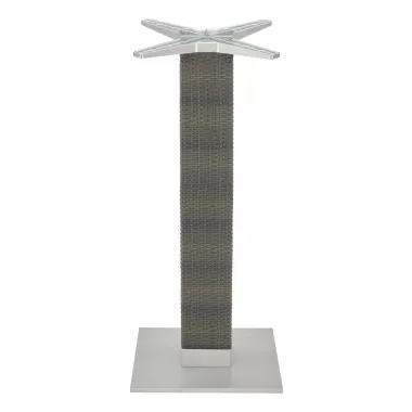 Aluminum PE Wicker Post Table Stand - AL-2500BH 18×6 WIC - Silver