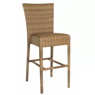 Woodard Et Cetera Padded Seat Bar Stool without Arms in Mocha Weave