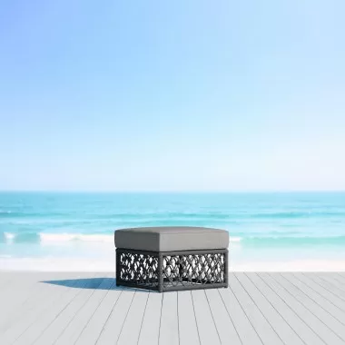 Azzurro Living Amelia Ottoman With Moon Cushion - Lifestyle