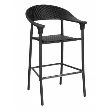 Woodard Barlow Stationary Bar Stool - Angled in Dark Roast