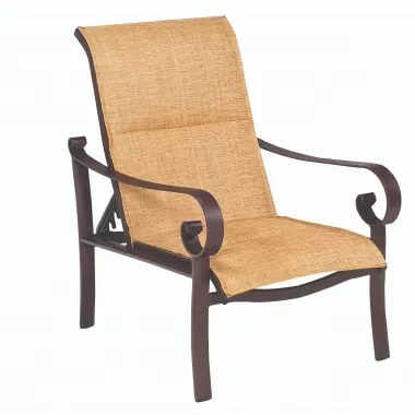 Woodard Belden Padded Sling Adjustable Lounge Chair - Angled