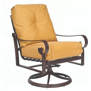 Woodard Belden Cushion Swivel Rocking Lounge Chair - Angled