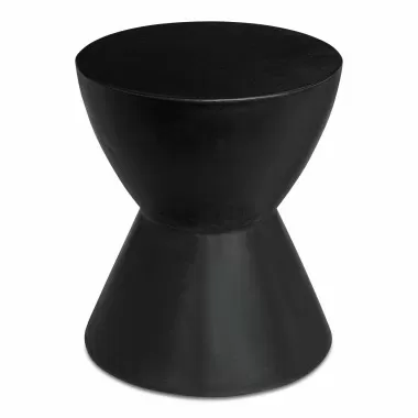 Moe's Home Collection Hourglass Outdoor Stool in Black - Front Top Angle