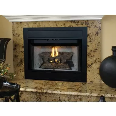 Superior Fireplaces 36" Natural/Propane With Electronic Ignition And White Stacked Refractory Panels - Lifestyle