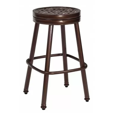Woodard Casa Round Swivel Bar Stool - Angled