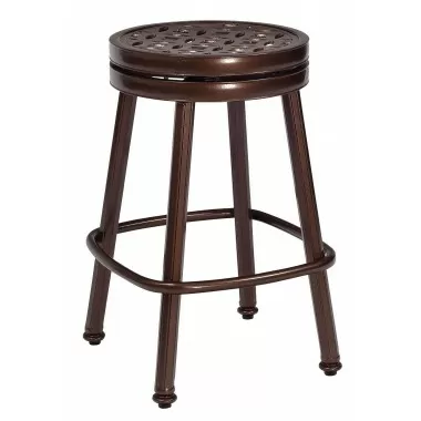 Woodard Casa Round Swivel Counter Stool - Angled