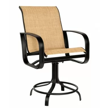 Woodard Cayman Isle Sling Swivel Counter Stool