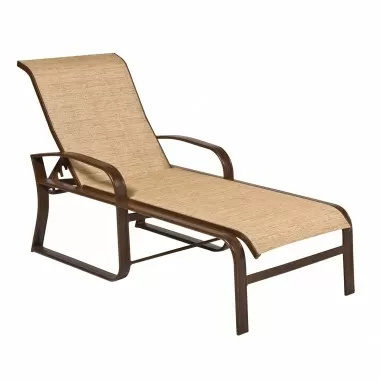 Woodard Cayman Isle Sling Adjustable Chaise Lounge - Angled