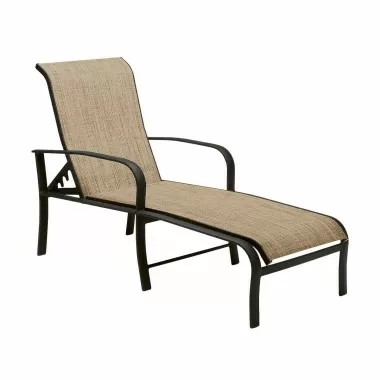 Woodard Fremont Sling Adjustable Chaise Lounge - Angled