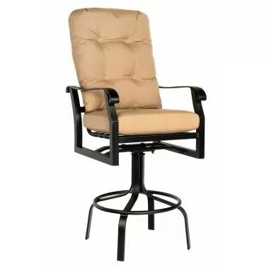 Woodard Cortland Cushion Swivel Bar Stool - Angled