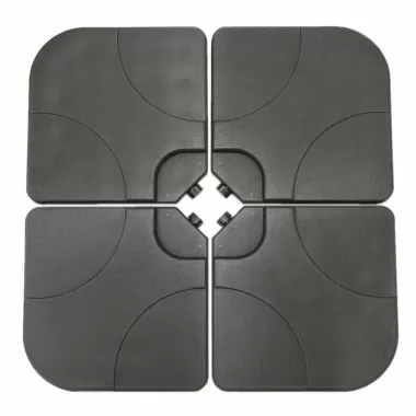 AZ Patio Heaters 4-piece Square Cantilever Unfilled Base Set - Front Angle