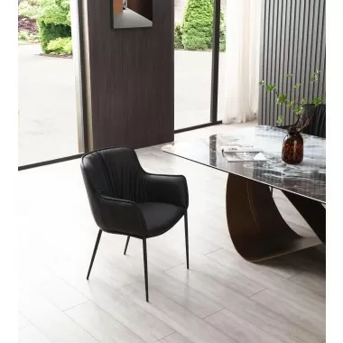 Dining Armchair in Black- Lifestyle