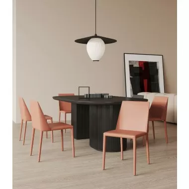 Manhattan Comfort Paris Clay Saddle Leather Dining Chair