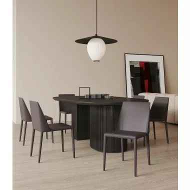 Manhattan Comfort Paris Grey Saddle Leather Dining Chair