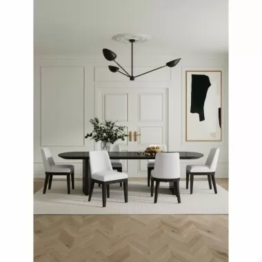 Manhattan Comfort Gansevoort Modern Faux Leather Dining Chair in Cream Full Set