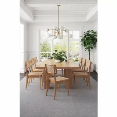 Manhattan Comfort Giverny Dining Chair in Nature Cane Full Set