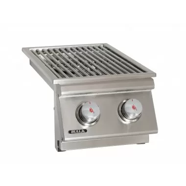 Bull BBQ Double Slide-In Sideburner - Angled and Open - Close-up