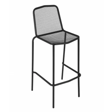 Avalon Stacking Barstool - E-coated, Powder Coated Micro-Mesh Steel - Black