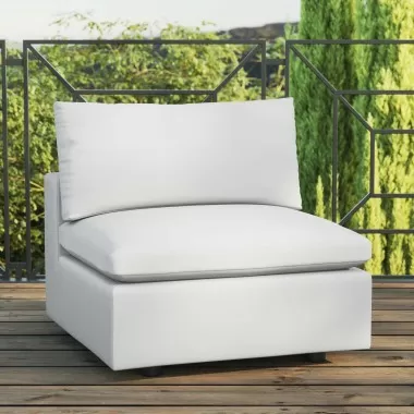 Modway Commix Overstuffed Outdoor Patio Armless Chair - White - Lifestyle