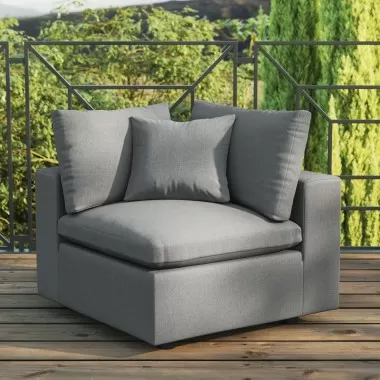 Modway Commix Overstuffed Outdoor Patio Corner Chair - Charcoal - Lifestyle