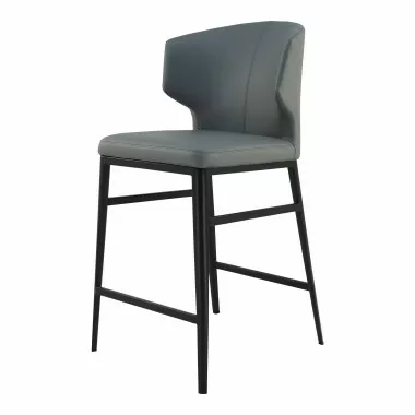 Moe's Home Collection Delaney Counter Stool - Grey - Front Side Angle