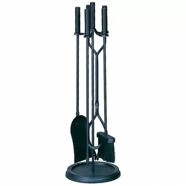 Mr. Bar-B-Q UniFlame® 5 Piece Black Finish Fireset with Cylinder Handles